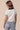 Back view of cotton shirt with mixed patchwork and relaxed cut