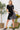 Chic button dress with pockets, front view, Black