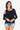 Stylish cold shoulder long sleeve knit top, ideal for versatile fashion, Black