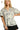Women's Black Floral Metallic Blouse – Glamorous Ruffle Style