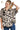 Women's black two-tone button-down shirt with hidden plackets.