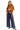 Front view of women's brown fuzzy zip-up jacket with a collared neck and tie-waist detail.