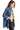 Side view of button-up drop shoulder denim shacket, showcasing its relaxed silhouette.