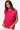 Front view of chic cap sleeve sweater with patch pockets, Color Fuchsia