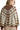 Back view of women's tie-dye sweater, showcasing the modern design and ribbed detail.