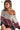 Model wearing the Color Block V-Neck Knit Top casual look.