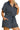 Women's Dark Navy Half Zip Striped Romper, showcasing the unique half-zip design and casual style.