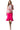 Model wearing the floral open blazer paired with a vibrant pink skirt, perfect for a chic and elegant look.