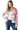 Front view of the multi-color floral blazer, showcasing its vibrant print and elegant buttoned front.
