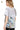 Back view of light gray t-shirt, highlighting smooth silhouette and floral pattern.