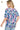 Back view of women's contrast t-shirt, displaying smooth fabric and flattering silhouette.