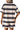 Back view of stripe T-shirt and shorts set, showing clean lines and soft fabric.
