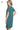 Back view of V-neck dress, showcasing smooth silhouette and practical pockets.