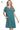 Women's Teal V-Neck Dress – Short Sleeve with Pockets