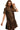 Side view of the leopard print dress, highlighting the short sleeves and flowy silhouette.