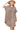 Toffee mineral wash mini shirt dress with ruffle sleeves and button-down front.
