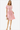 Elegant Round Neck Ruched Dress with Pockets Front View, LT PINK