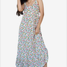 Chic Floral Maxi Dress with Ruffle Straps Front View