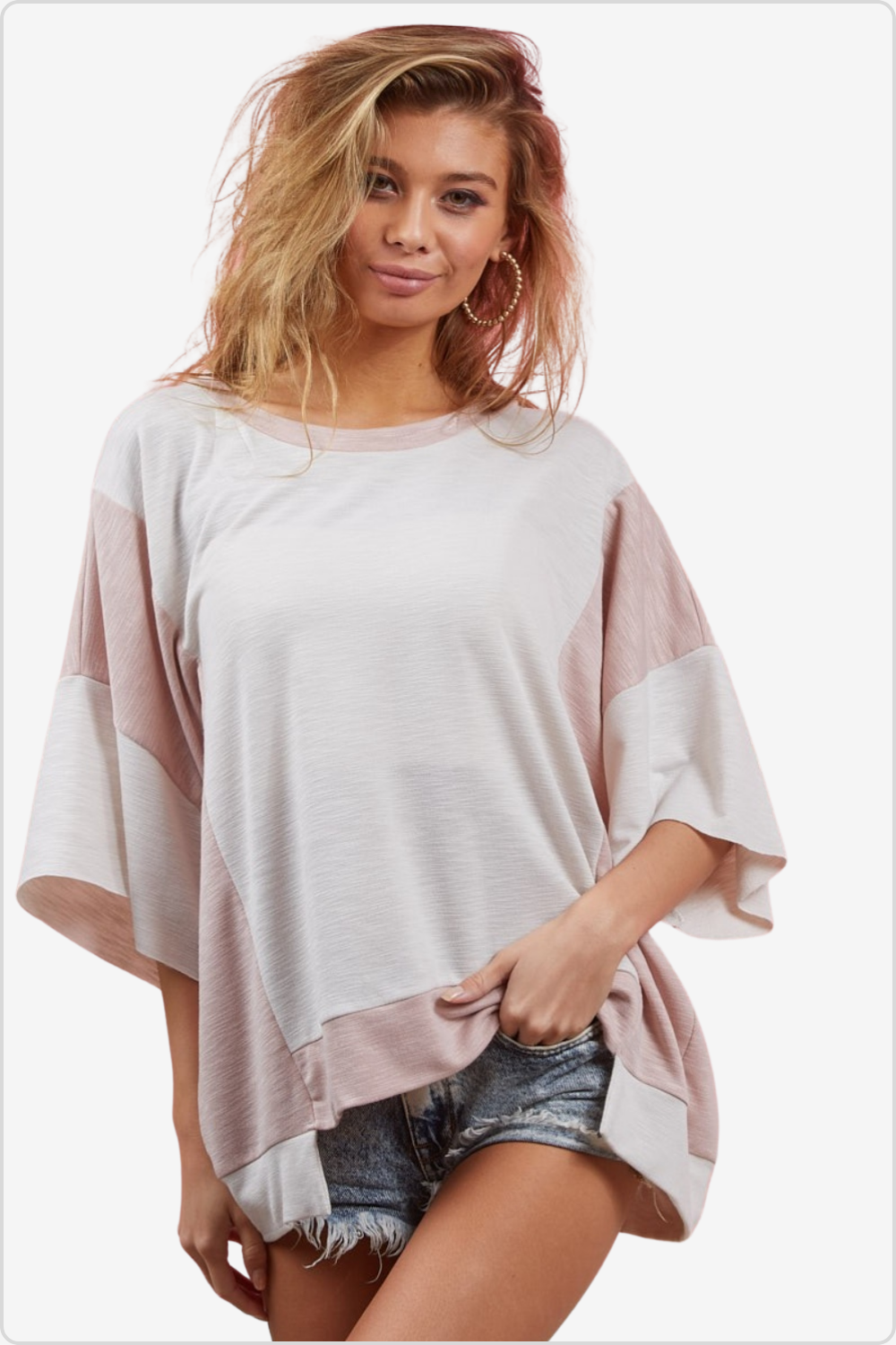 Stylish color block round neck t-shirt for a modern casual look