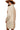 Back view of sweater dress showing seamless color block ribbed texture.