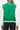 Back view of the Green/Milk PU bomber jacket showcasing its sporty varsity design.