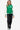Stylish front look of the Green/Milk varsity-inspired PU bomber jacket.