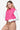 Side profile of the hot pink vest, emphasizing the cropped design and front pockets.