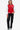 Stylish red/white PU leather bomber jacket with contrast sleeves.