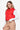 Side view of the Women's Red Quilted Crop Vest showcasing the cropped length and pocket details.