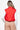 Back view of the Women's Red Quilted Crop Vest highlighting the quilted pattern.