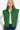 Front view of the Women's puffer vest in dark green, highlighting the quilted pattern.
