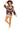 Model wearing rust combo Aztec long sleeve tee with mock neck and casual fit