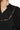 Close-up of textured black fabric and leopard print trim at neckline