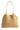 Front view of ivory straw tote bag with braided shoulder handles and wide opening