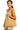 Front view of model carrying ivory straw tote with braided rope handles and hobo structure