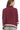 Back view of merlot colorblock button-down shirt with clean seams and oversized finish.