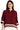 Main view of merlot colorblock button-down shirt with scallop hem detail.