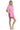 Model side view showing relaxed oversized fit and mini hemline