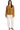 Model wearing oatmeal crochet cardigan with button front and loose fit