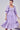 Chic Swiss Dot flounce sleeve midi dress front view, Lavender