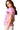 Side view of blouse with soft sleeve ruffles and straight hemline