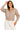 Main view of cocoa fleece cropped zip hoodie with drawstring and front pockets.
