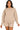 Main view of ash mocha fleece sweatshirt and shorts set with long sleeves and ribbed details.