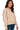 Side view of ash mocha fleece sweatshirt and shorts set highlighting relaxed fit and soft fabric.