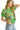 Side view of puff sleeve blouse with relaxed fit and floral pattern