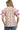 Back view of pink purple floral blouse with relaxed silhouette and soft drape