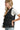 Side view of heart quilted vest showing lightweight design and shape