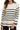 Women’s Ivory Side Slit Striped Round Neck Sweater
