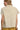 Back view of natural lace patch cotton shirt showing clean seams and straight hem.