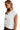 Side view of off-white knit vest showing sleeveless cut and ribbed texture